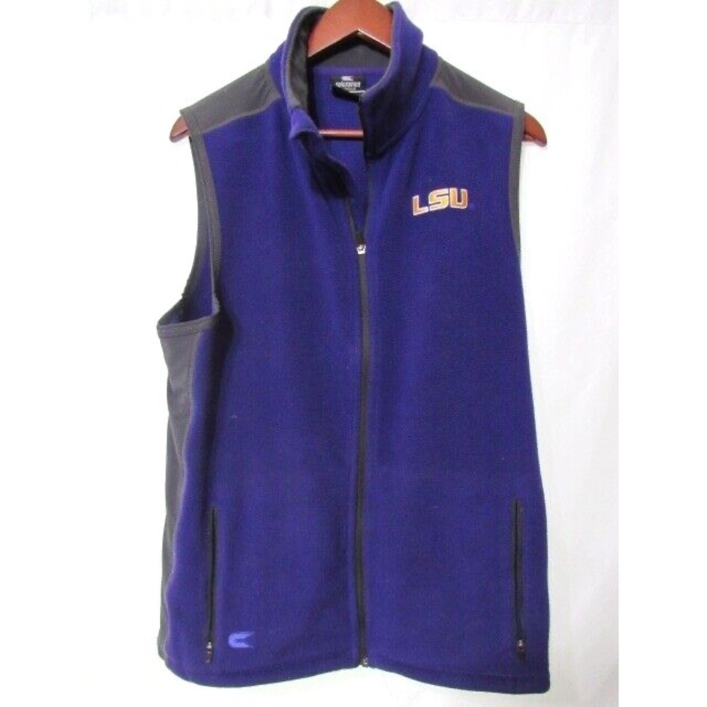 Colosseum LSU Tigers Fleece Full Zipper Vest Purple Size M‎